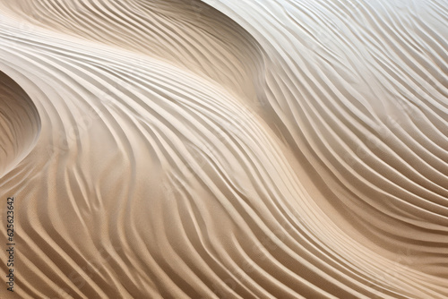 Sand Pattern Shaped By The Ocean Waves. Generative AI photo