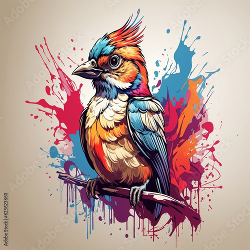 parrot on a branch wallpaper and background generated by AI