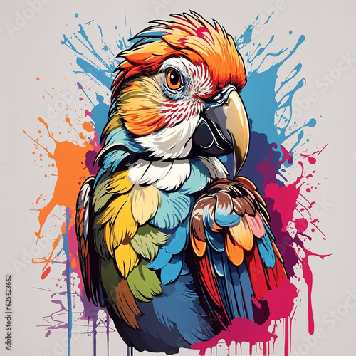 parrot on a branch wallpaper and background generated by AI