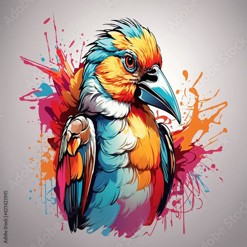 parrot on a branch wallpaper and background generated by AI