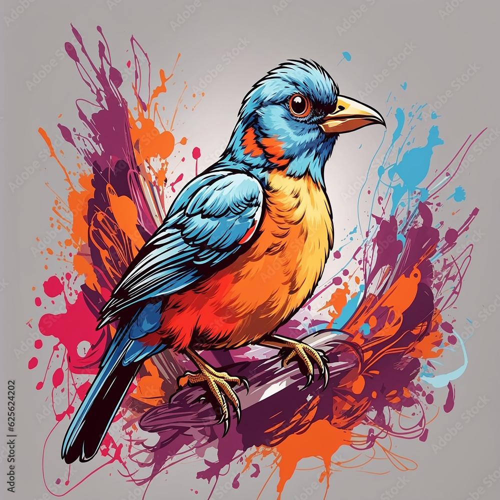 Fototapeta premium parrot on a branch wallpaper and background generated by AI