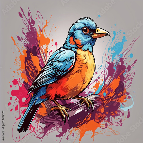 parrot on a branch wallpaper and background generated by AI