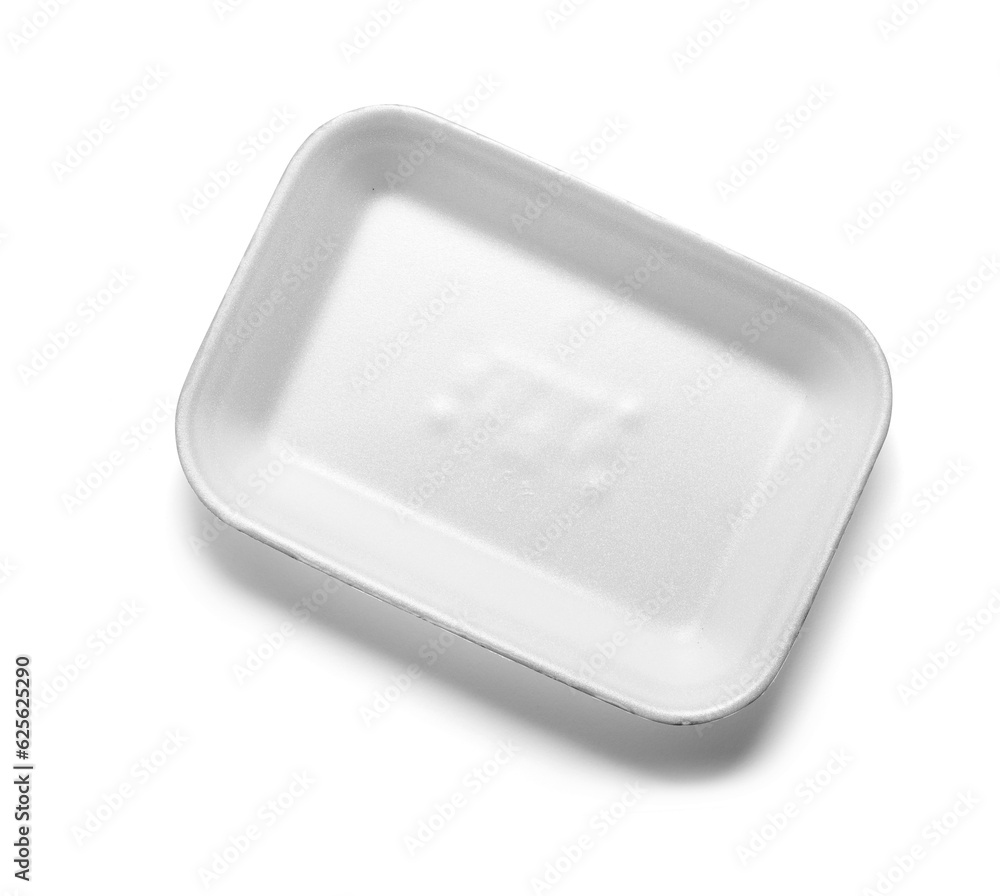 white styrofoam tray from above with a semitransparent shadow white styrofoam tray from above with a semitransparent shadow