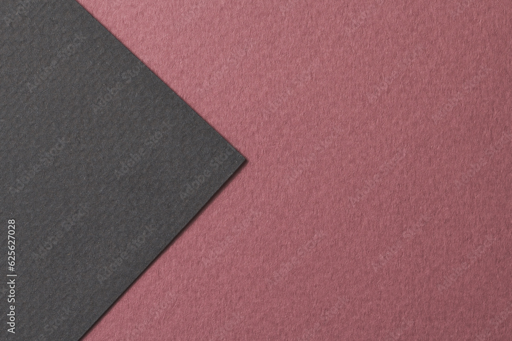 Fototapeta premium Rough kraft paper background, paper texture red burgundy black colors. Mockup with copy space for text.