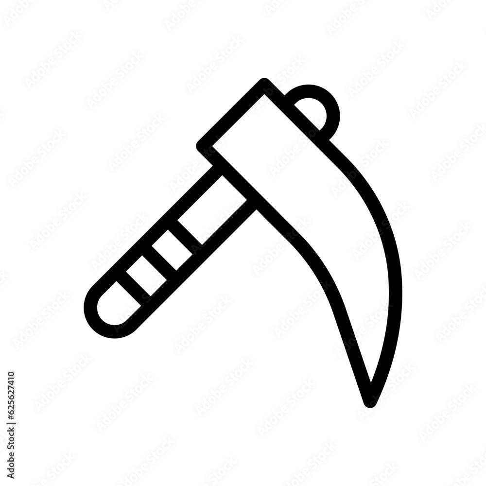 scythe line icon illustration vector graphic. Simple element illustration vector graphic, suitable for app, websites, and presentations isolated on white background scythe line icon illustration vector graphic. Simple element illustration vector graphic, suitable for app, websites, and presentations isolated on white background