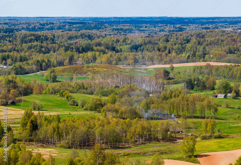 Meadows and forests on the Latgale side, summer landscapes.