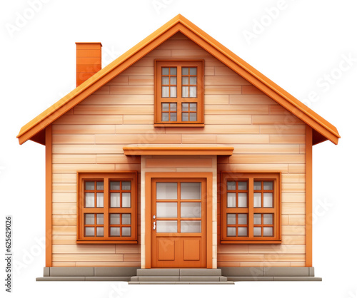 a simple wooden house isolated. © Pro Hi-Res
