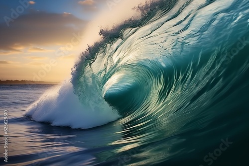 photo of a big wave on the sea ocean photo