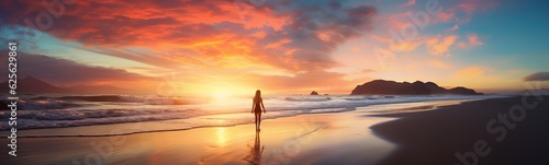 photo landscape of the sunset on the sea beach © Pedro