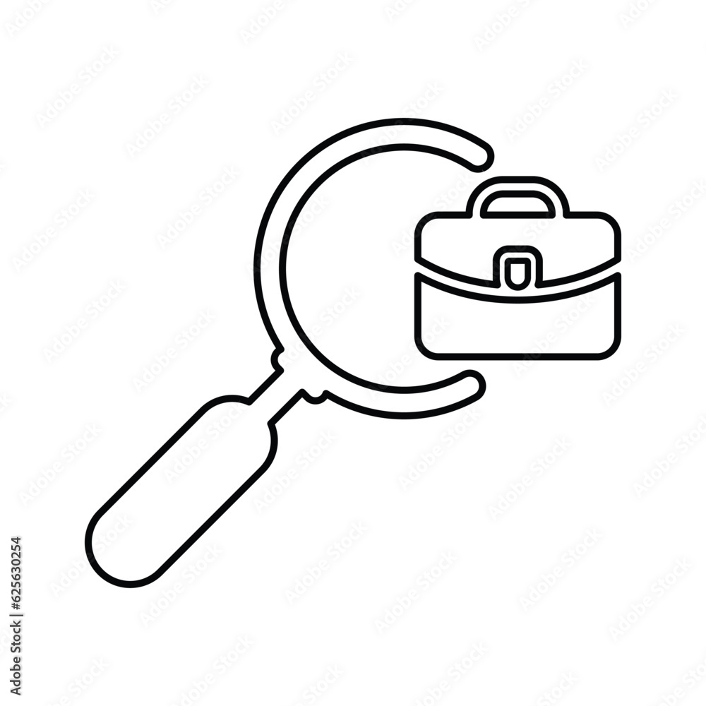 Job Search icon. Line, outline symbol. Job Search icon. Line, outline symbol.