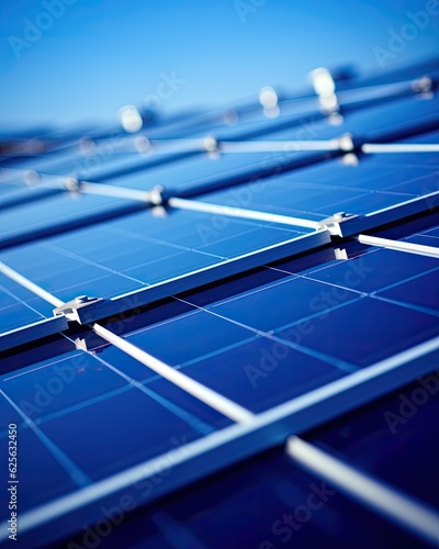 Solar Panel in Nahaufnahme. Solarpanel auf Hausdach. KI generiert