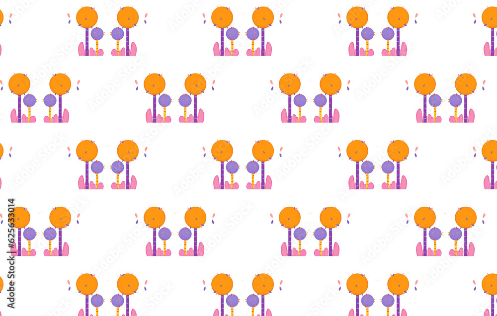 pattern flat trees doodle hand drawn abstract.Element for print and gift card design