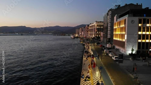 izmir passport beach drone view