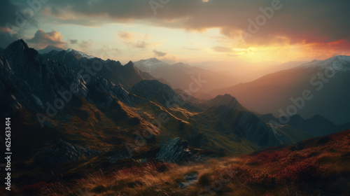 Mountains in sunset