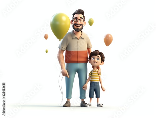 3D illustration father day render surprise, fathers day event