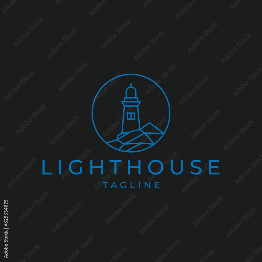 Lighthouse logo icon design template