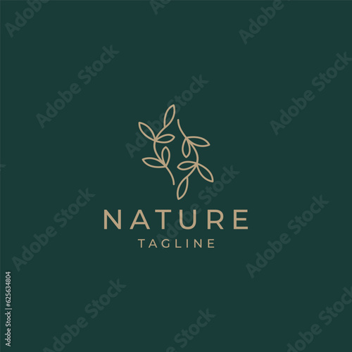 Nature flower leaf logo design vector template