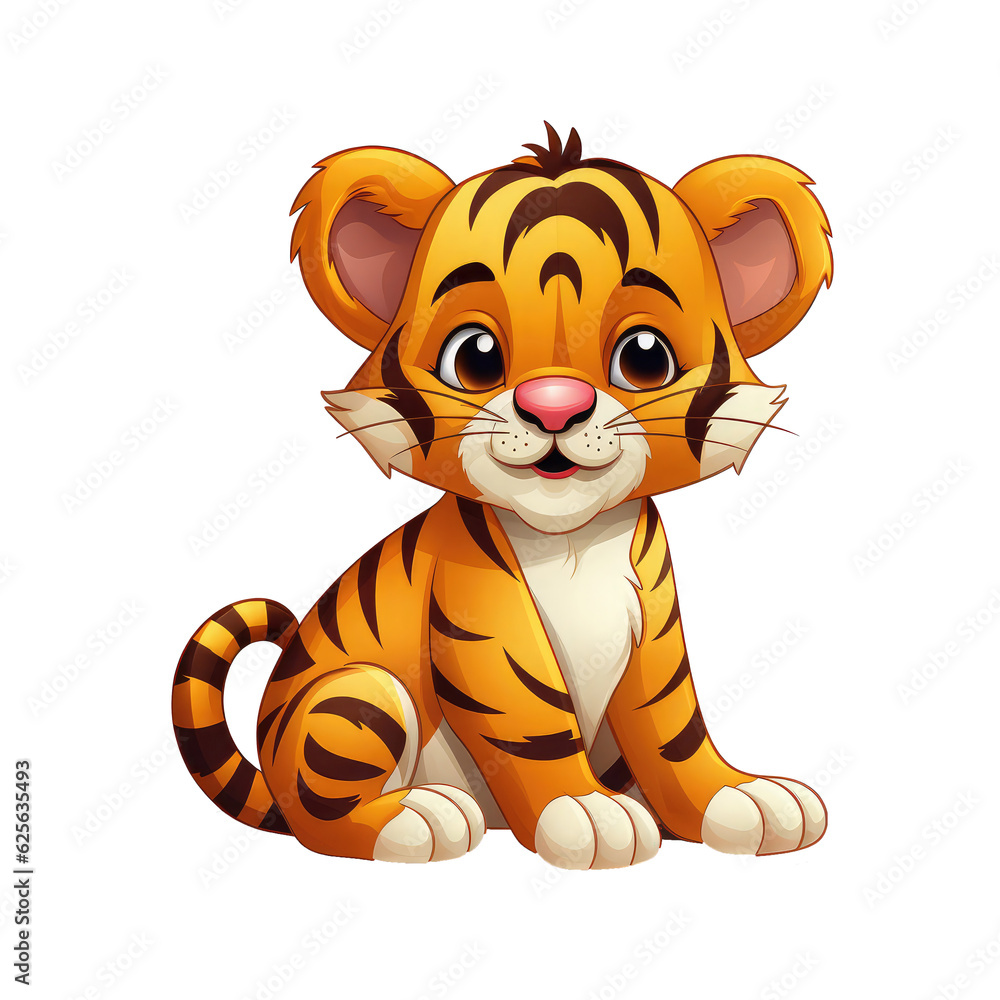 tiger looking isolated on white tiger looking isolated on white