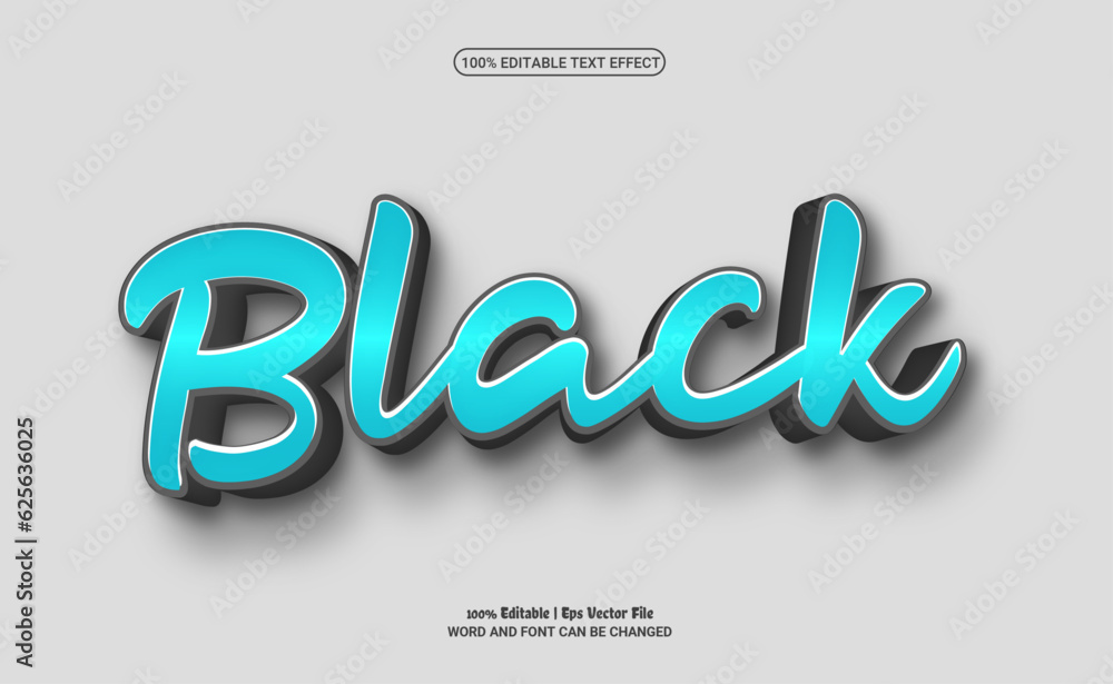 Black 3d editable premium vector text effect