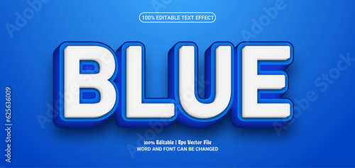 Blue 3d editable premium vector text effect