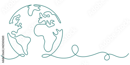 Globe of earth line art vector illustration