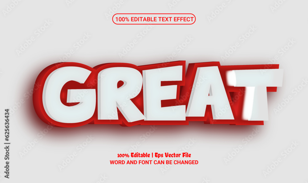 Great 3d editable premium vector text effect