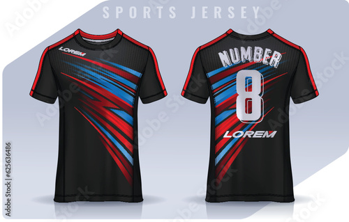 t-shirt sport design template, Soccer jersey mockup for football club. uniform front and back view.	
