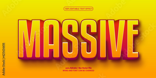 Massive 3d editable premium vector text effect