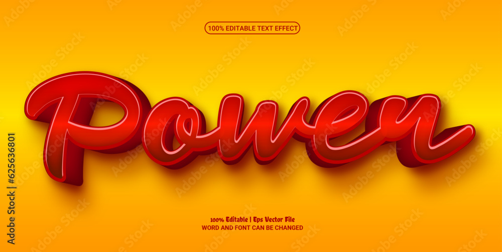 Power 3d editable premium vector text effect