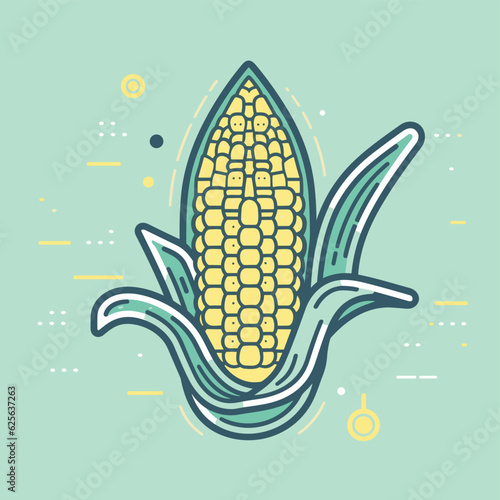 Vector of a deliciously golden and mouthwatering corn on the cob
