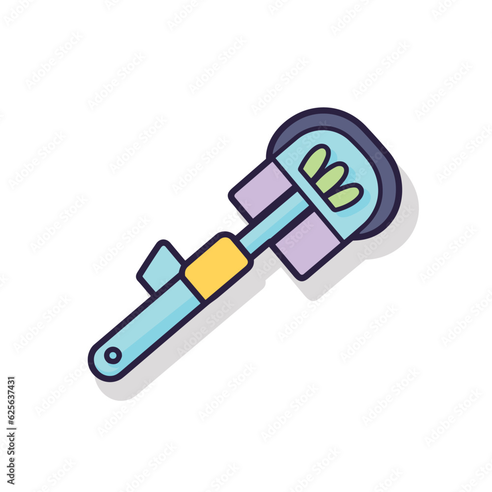 Vector of a flat blue and yellow toothbrush on a white background Vector of a flat blue and yellow toothbrush on a white background