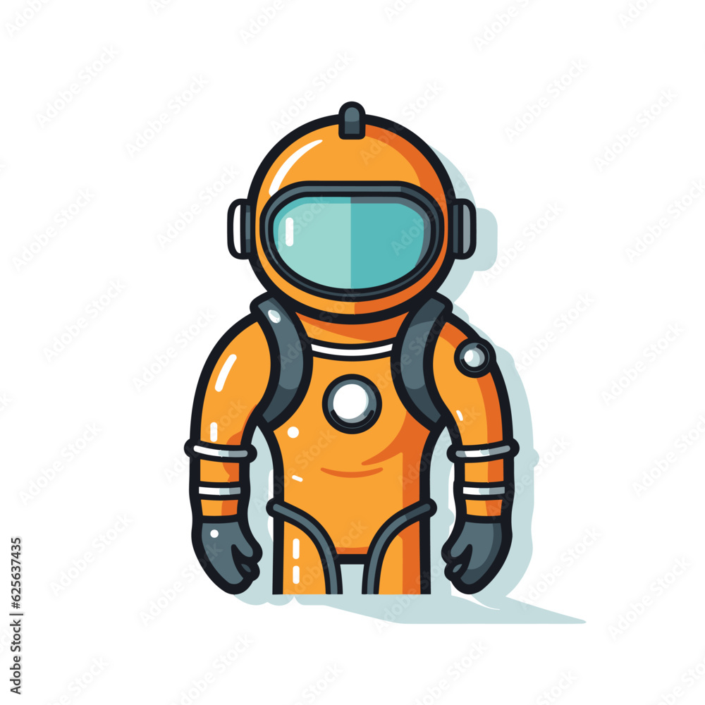 Vector of an orange and black astronaut suit on a flat surface Vector of an orange and black astronaut suit on a flat surface