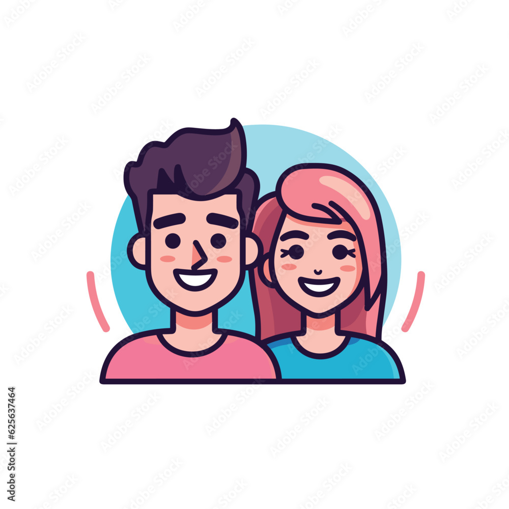 Vector of a joyful couple sharing a happy moment together Vector of a joyful couple sharing a happy moment together