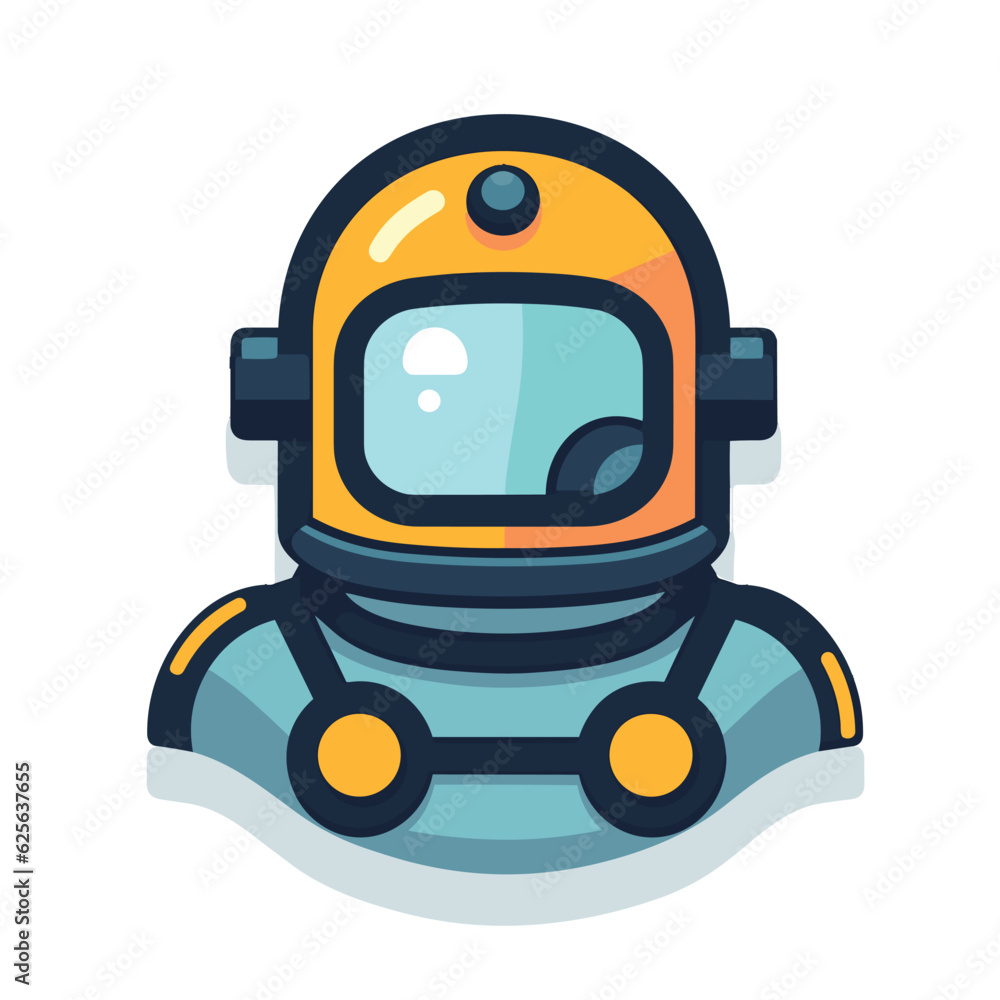 Vector of a robot wearing a flat helmet Vector of a robot wearing a flat helmet