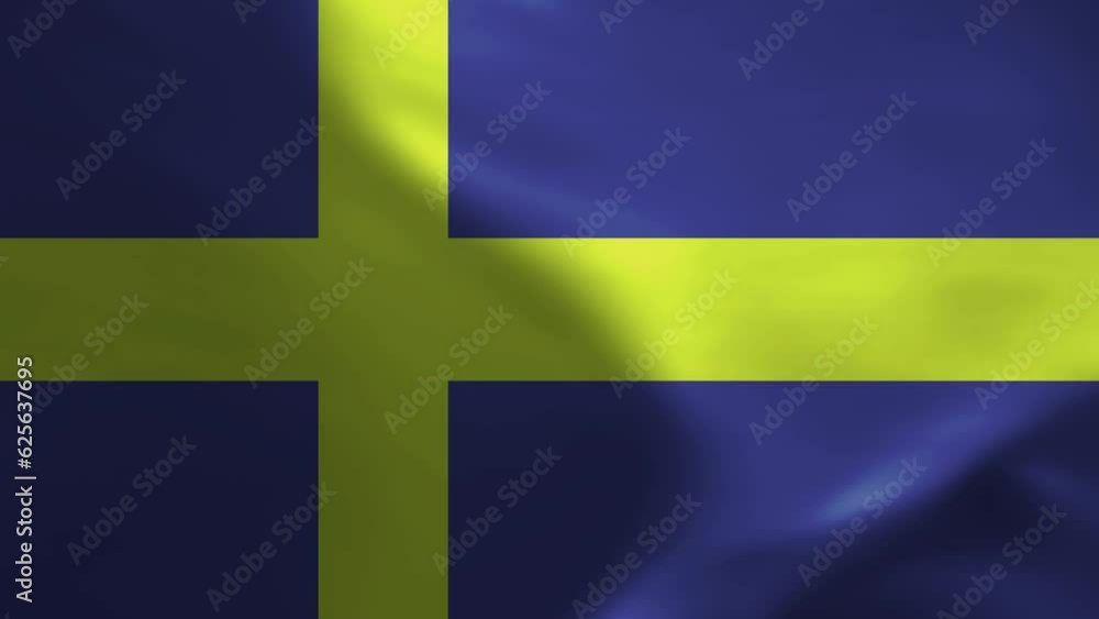 Sweden Flag Waving Textile Textured Background. Seamless Loop Animation Sweden Flag Waving Textile Textured Background. Seamless Loop Animation