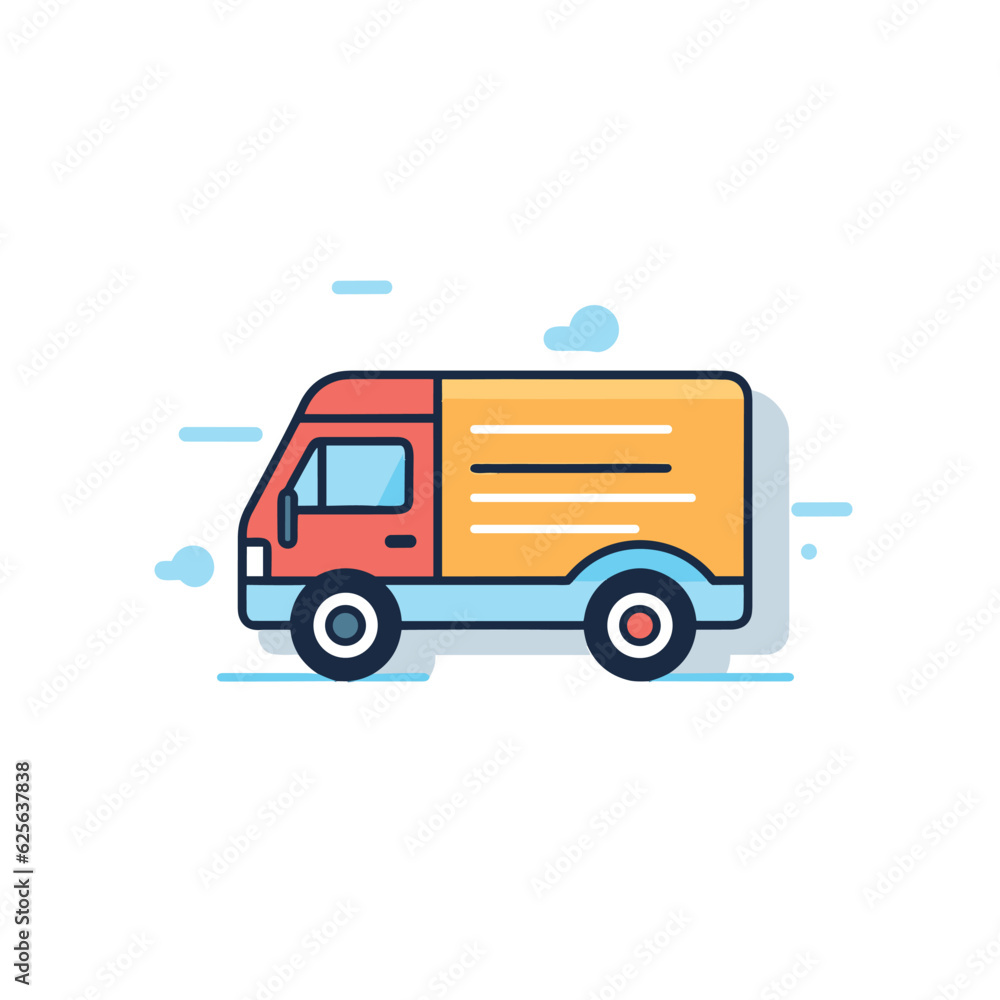 Vector of a delivery truck in a modern flat style