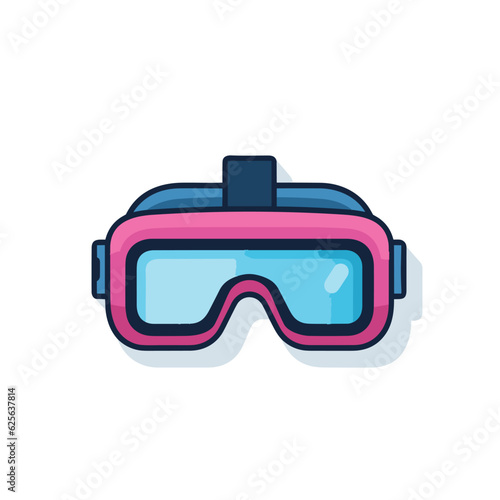 Vector of a colorful mask with goggles on a flat surface