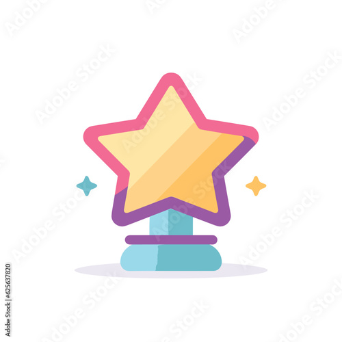 Vector of a star on a pedestal surrounded by other stars