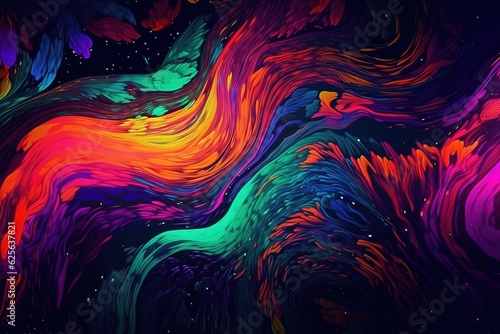 Psychedelic abstract vivid colorful painted background. Generated ai.