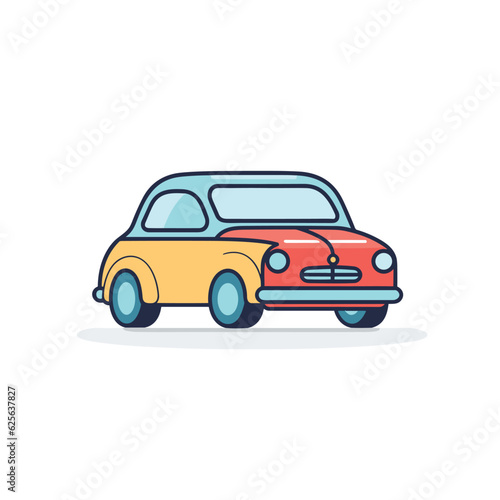 Vector of two colorful cars on a clean white backdrop