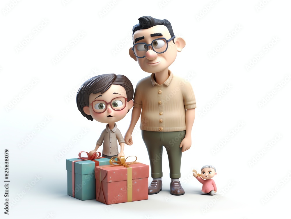 3D illustration father day render surprise 3D illustration father day render surprise