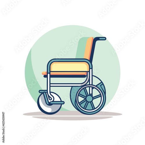 Vector of a wheelchair with wheels on a white background