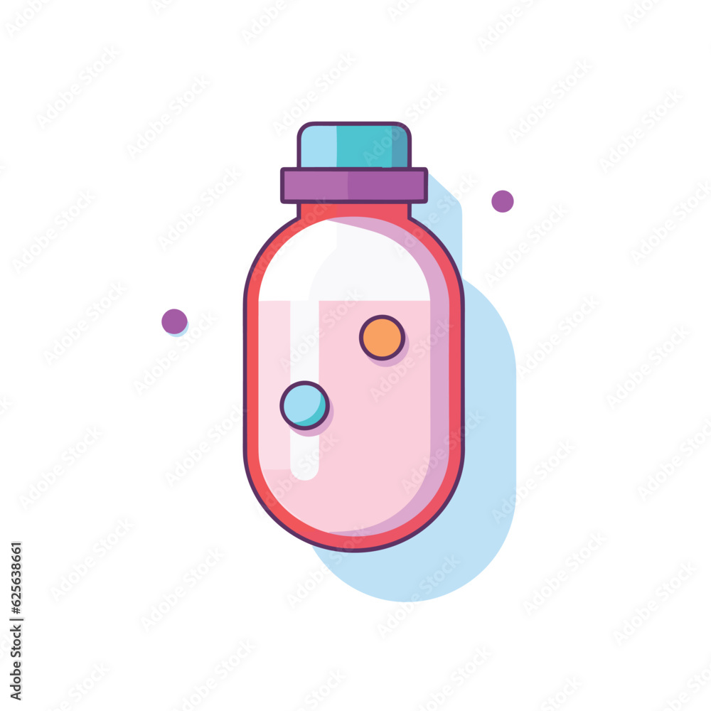 Vector of a flat bottle filled with liquid Vector of a flat bottle filled with liquid
