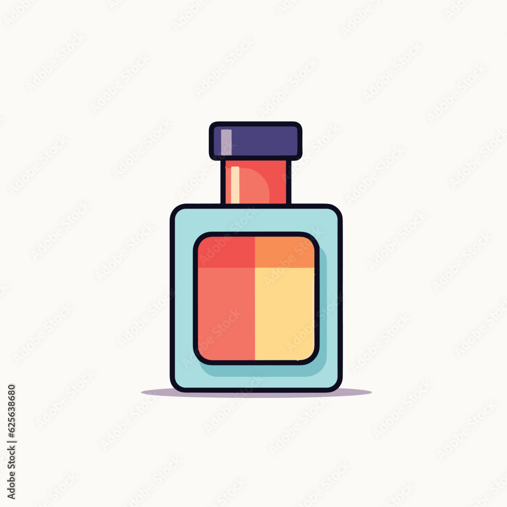 Vector of a bottle of perfume on a clean and minimalistic white background Vector of a bottle of perfume on a clean and minimalistic white background
