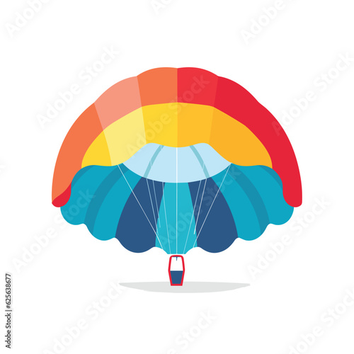 Vector of a vibrant parasail soaring against a clean white backdrop photo