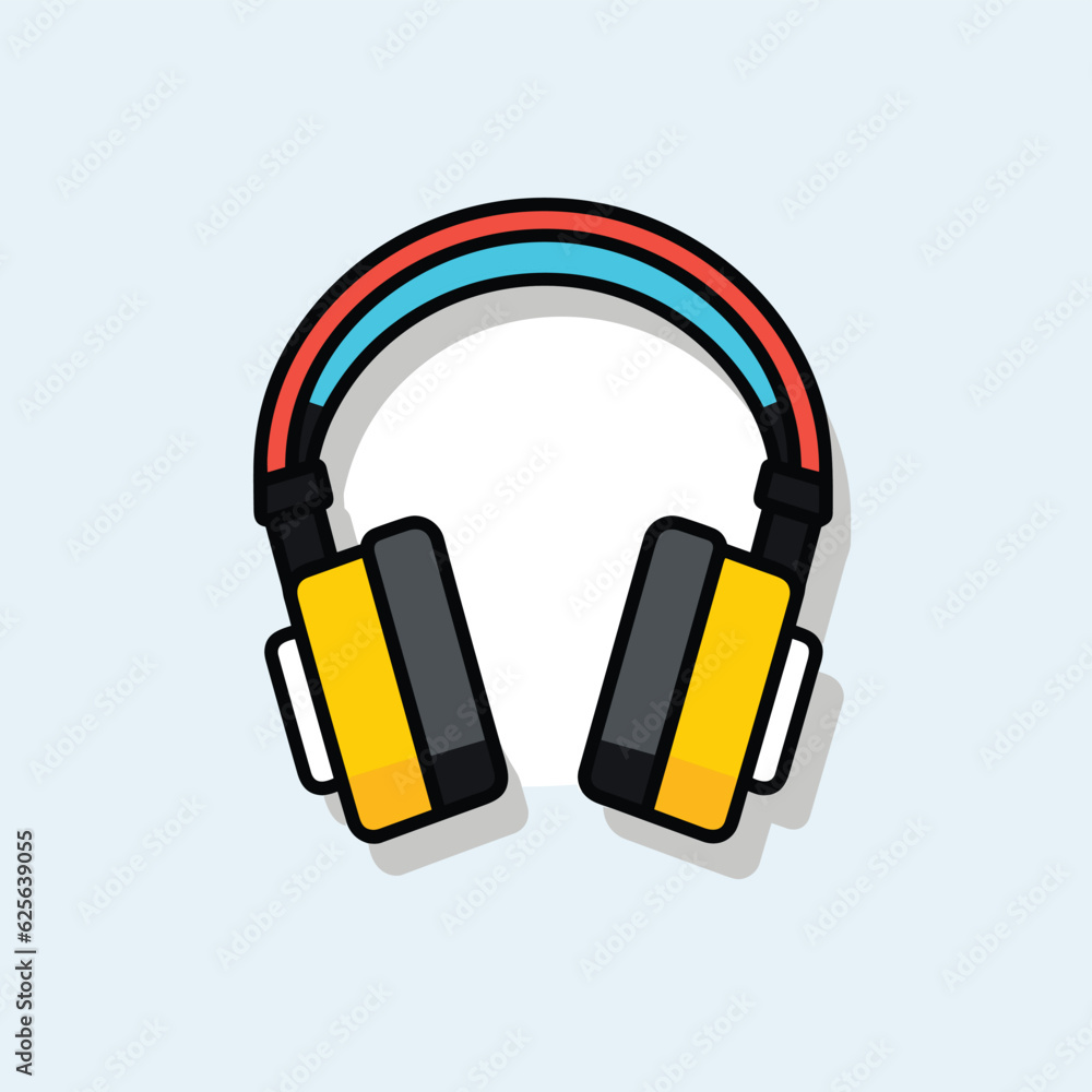 Flat vector icon stacked headphones in a minimalist style Flat vector icon stacked headphones in a minimalist style
