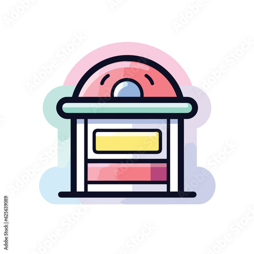 Flat vector icon a flat vector icon of a table with a delicious doughnut on top