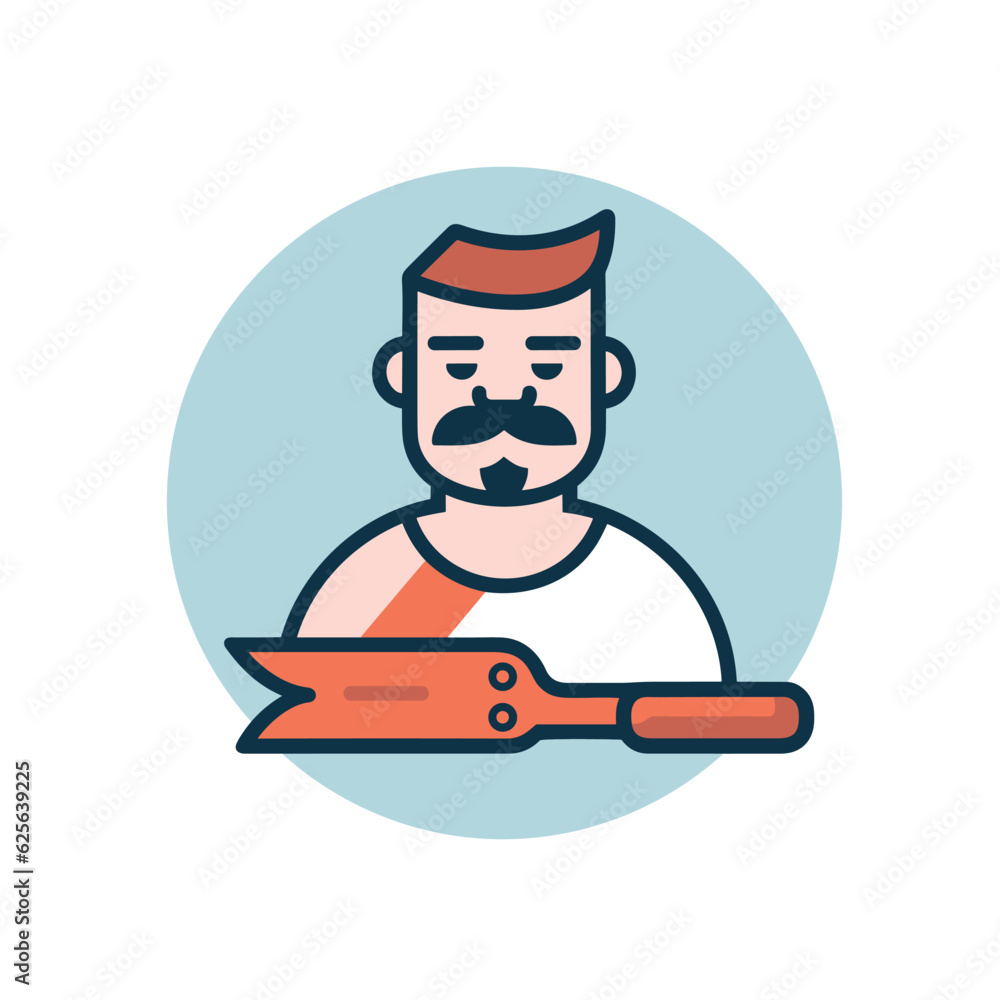 Flat vector icon a house with a bar chart on top, representing data visualization in a modern and minimalist style