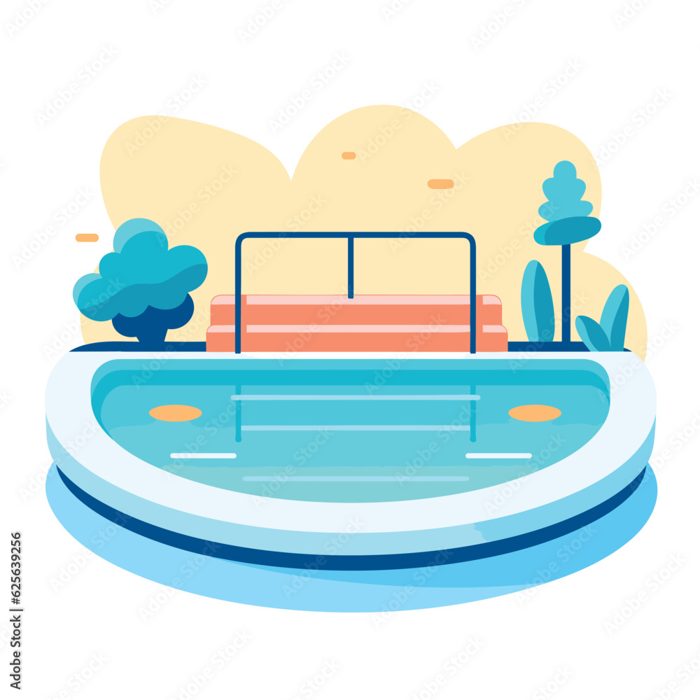 Naklejka premium Flat vector icon a pink water bottle with a blue lid, perfect for staying hydrated on the go