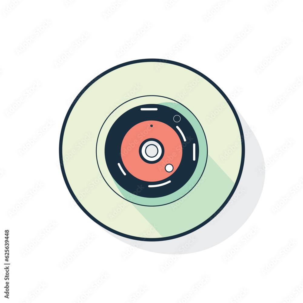 Vector flat icon of a simple and modern flat vector icon with a red circle on a white background